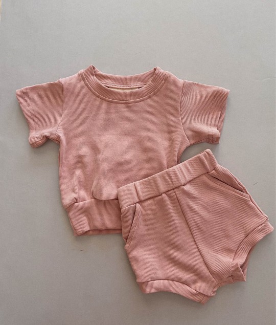 River Mini Ribbed Set - Bubblegum