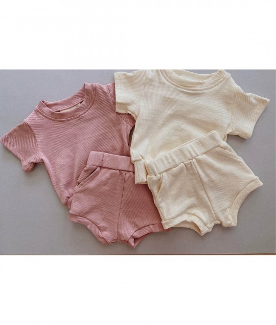 River Mini Ribbed Set - Bubblegum