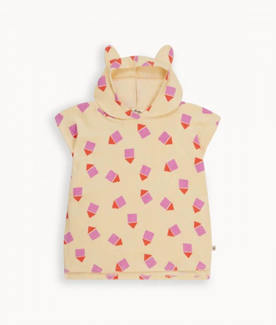 Pink Beach Hut Hooded Towelling Robe