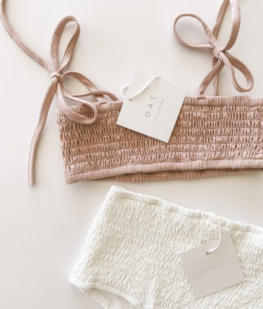 Smocked Bikini Top - Peony