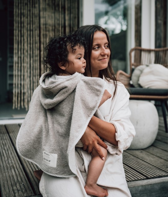 Bath poncho Dijon organic - Clay