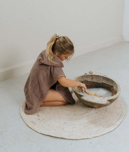 Bath poncho Dijon organic - Plum