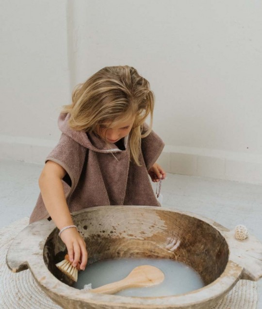 Bath poncho Dijon organic - Plum