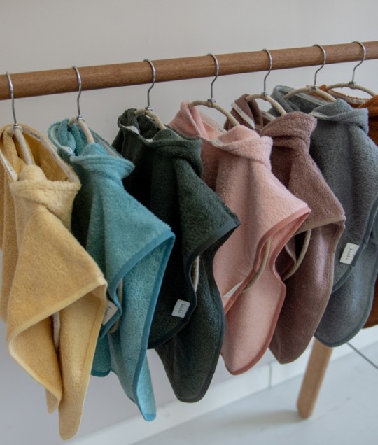 Bath poncho Dijon organic - Plum