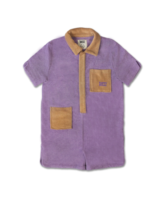 COTTON TERRY JUMPSUIT - PLUM