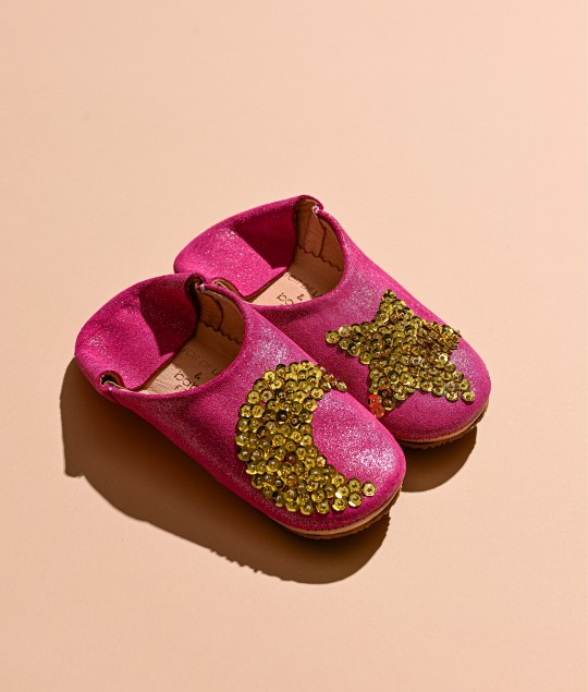Pomegranate Glitter Gold Star & Moon