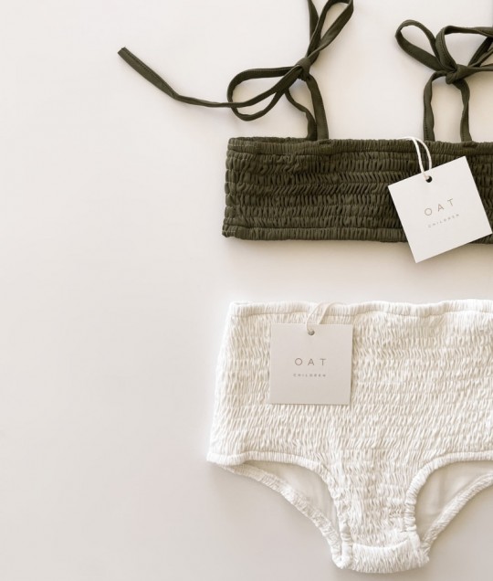 Smocked Bikini Top - Olive