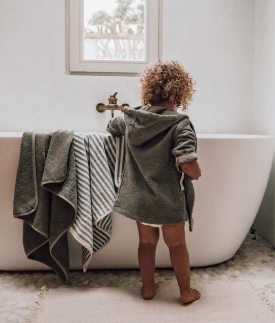 New Baby bathrobe Dijon Daily moss