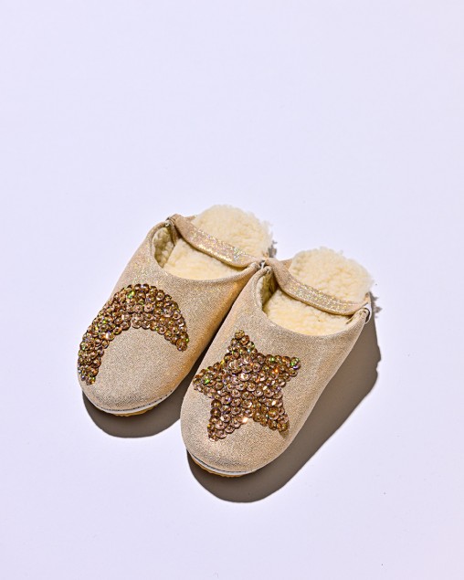 Sparkle Glitter Brown Star & Moon