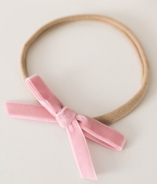 Rose Pink Velvet Bow