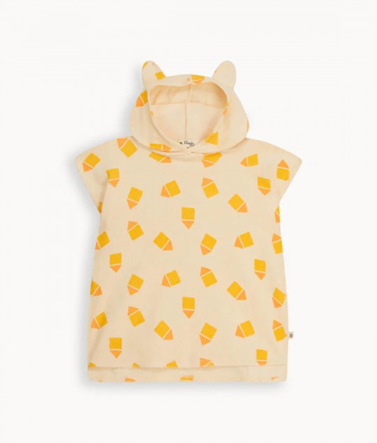 Yellow Beach Hut Hooded Towelling Robe