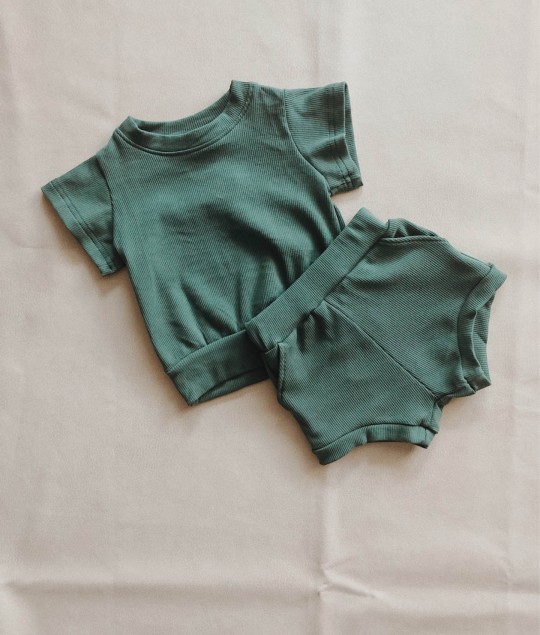 River Mini Ribbed Set - Emerald