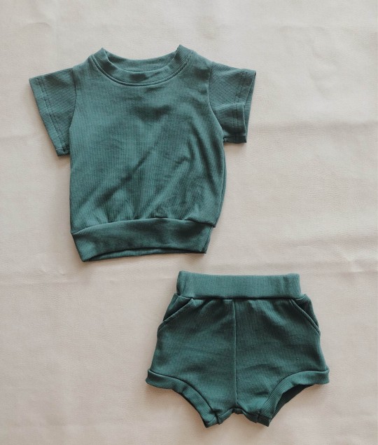 River Mini Ribbed Set - Emerald