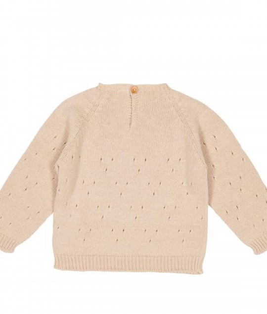 Baby sweater ajour Dinan - Sand