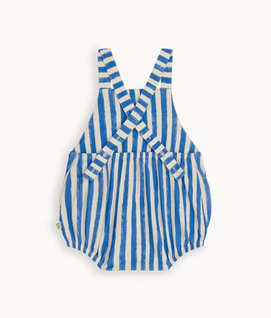 Clam - Blue Stripe Bubble Romper