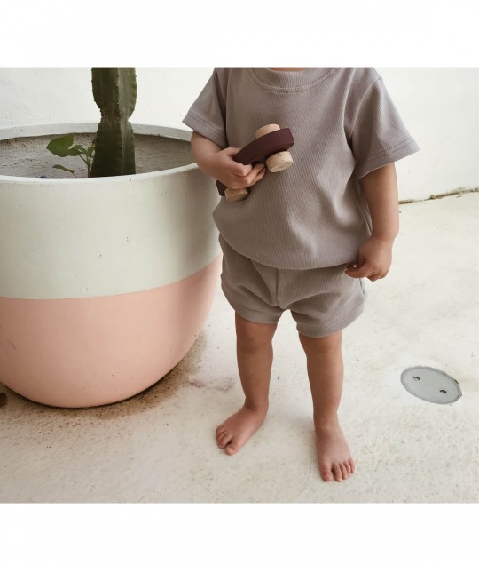 River Mini Ribbed Set - Soft Grey