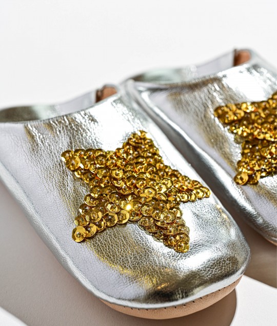 Silver Gold Star Slipper