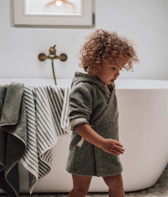 New Baby bathrobe Dijon Daily moss