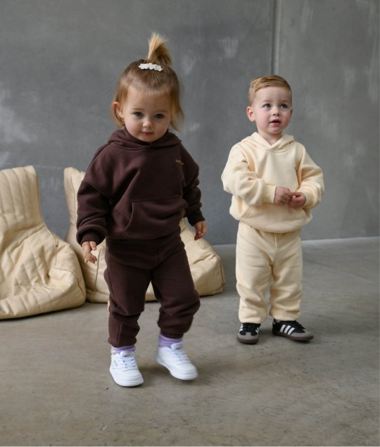 Quinn Hoodie Tracksuit - Cream/Cocoa