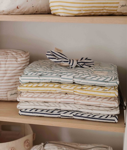 Striped On the Go Portable Changing Pad - Marigold