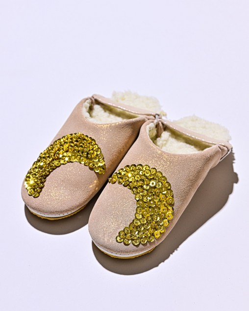 Sheep Pink Glitter Gold Moon