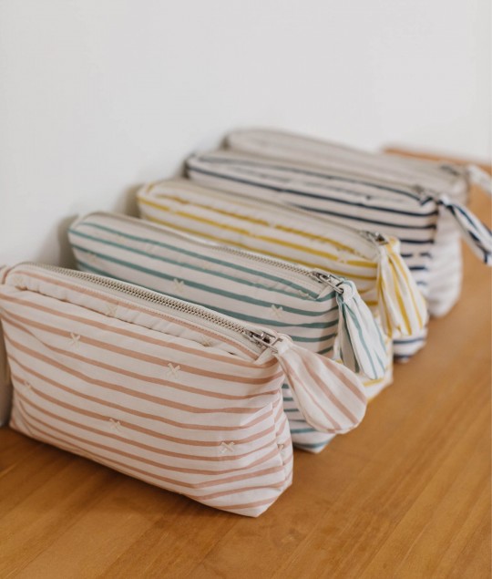 On The Go Mini Pouch - Stripes Away Marigold