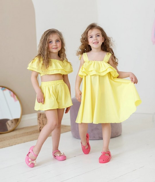 Ruffled Summer Dress - Yellow
