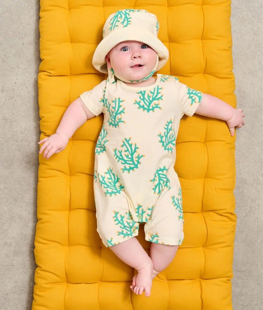 Coral Shortie & Sunhat Set