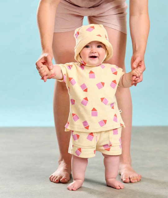 Pink Towelling Shorts & T-shirt Set