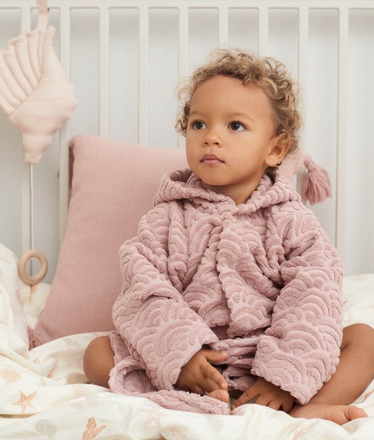 HOODED BATHROBE W/ EARS (Dusty Rose)