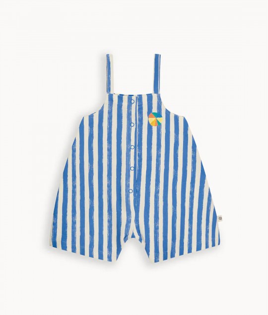Cayman - Blue Stripe Dungaree Shorts