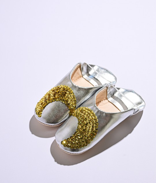 Silver Gold Moon Slippers
