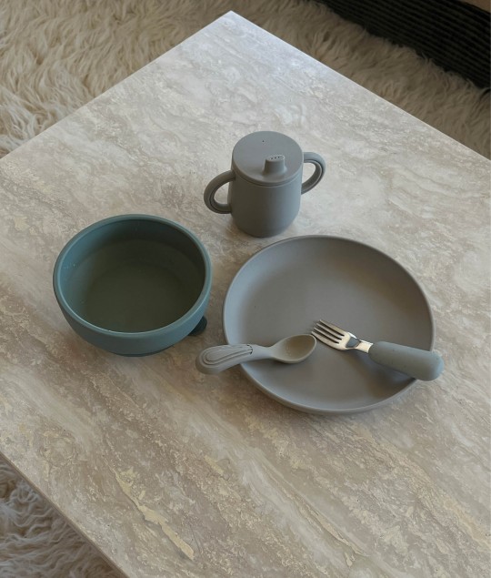 Suction Bowl - Blue Clay