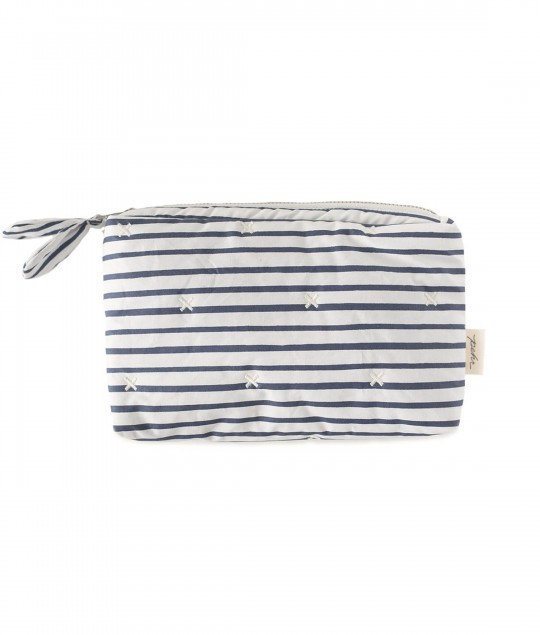 On The Go Mini Pouch - Stripes Away Ink Blue