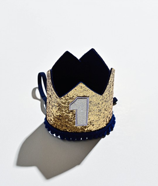 Birthday Crown - Navy Blue Glitter