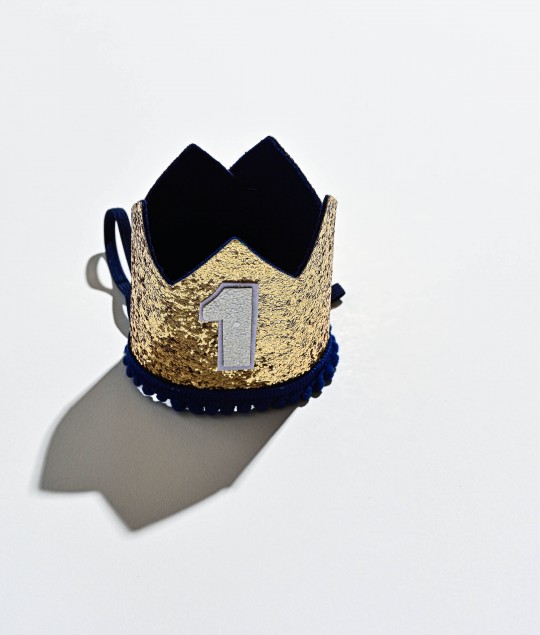 Birthday Crown - Navy Blue Glitter