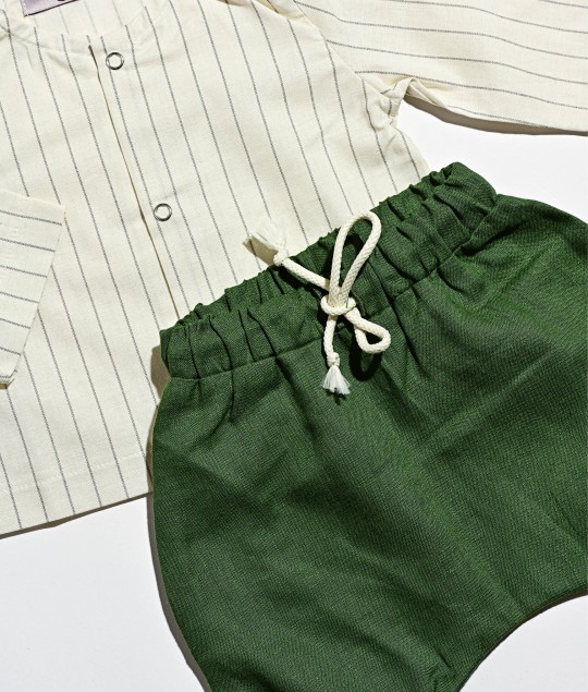 Stripped Tee with Harem Shorts
