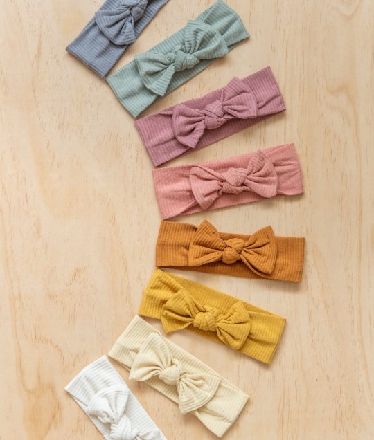 bamboo stretch bow headband - cloud