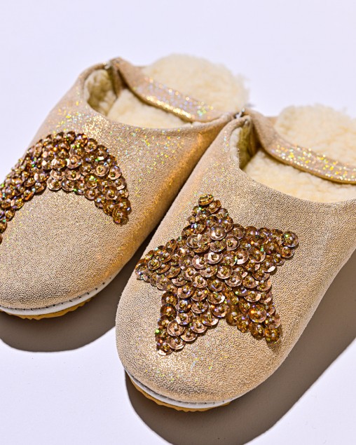 Sparkle Glitter Brown Star & Moon