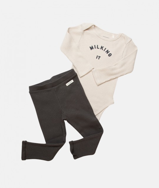 Charcoal Organic Rib Leggings