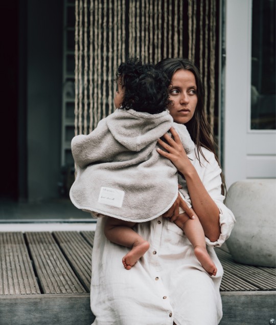 Bath poncho Dijon organic - Clay