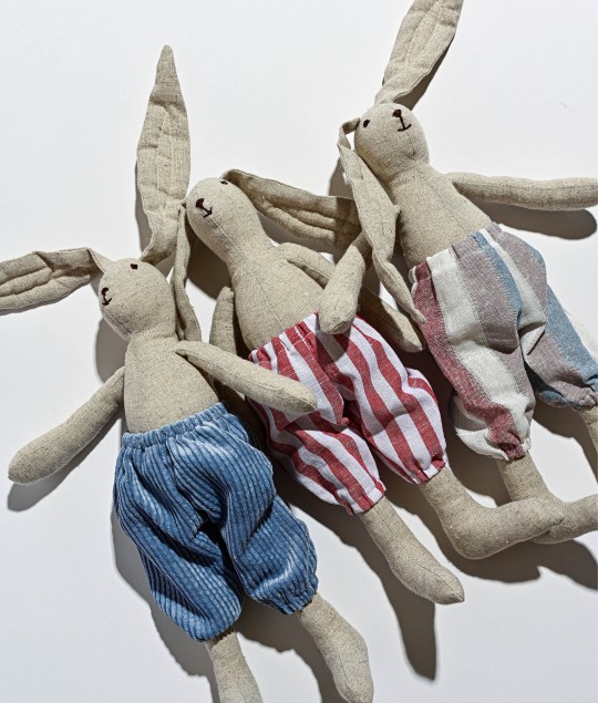 Zaza Bunny Toy - Blue Velvet Pants