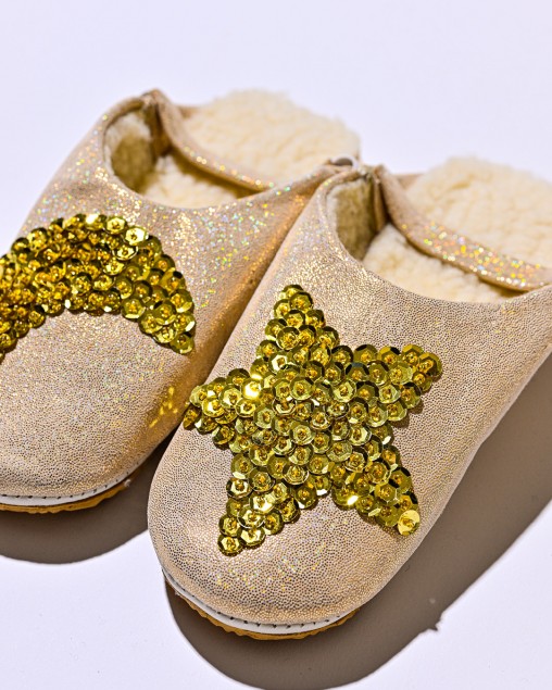 Sparkle Glitter Gold Star & Moon