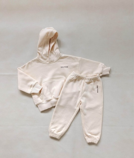 Quinn Hoodie Tracksuit - Cream/Cocoa