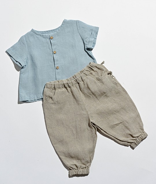 Linen Blue & Beige Set