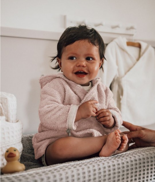 Baby bathrobe Dijon Daily blush