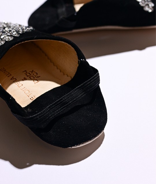 Black Silver Moon Slipper