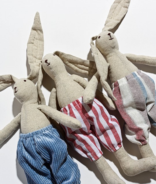 Zaza Bunny Toy - Blue Velvet Pants