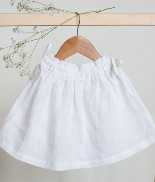 White Linen Girl Skirt & Top