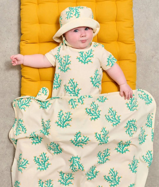 Coral Shortie & Sunhat Set